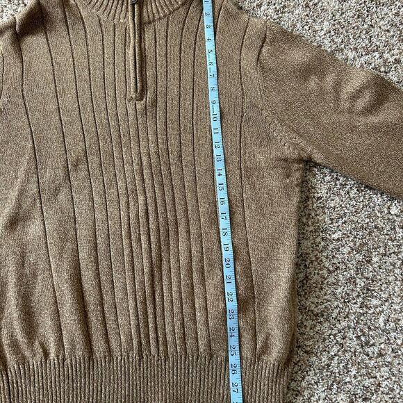 Tricots St Raphael Men’s Brown 1/4 Zip Pullover Sweater Shirt Size Extra Large - Picture 8 of 10